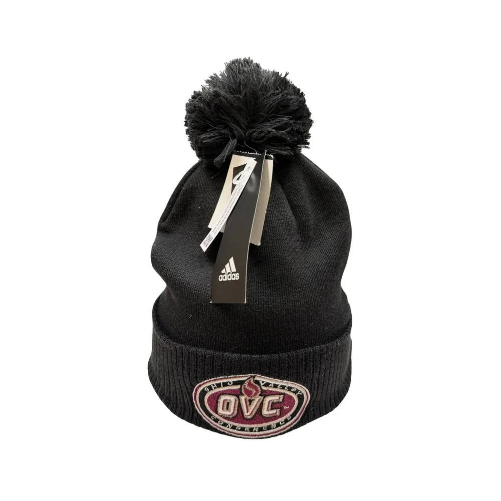 Adidas Beanie Unisex Black Ohio Valley Conference OVC Cuffed Pom‎ OSFM